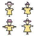 Scarecrow icons vector flat