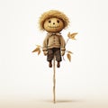 Scarecrow Illustration: Playful Caricature With Detailed Texture Royalty Free Stock Photo