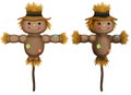 Scarecrow illustrations on white Royalty Free Stock Photo