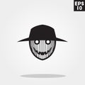 Scarecrow monster icon in trendy flat style on grey background