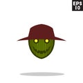 Scarecrow monster icon in trendy flat style isolated on grey background