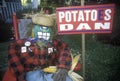 A scarecrow next to a sign referring to a spelling mistake, made by vice-presidential candidate Dan Quayle, during the 1992 Royalty Free Stock Photo