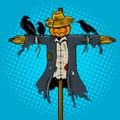 Scarecrow pop art vector illustration