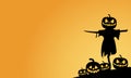 Scarecrow and pumpkins halloween backgrounds