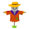 Scarecrow. Vector illustration. Halloween cute character in cartoon style Royalty Free Stock Photo