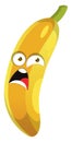 Scared banana illustration vector