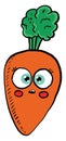 Scared carrot, illustration, vector