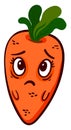 Scared carrot, illustration, vector
