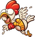 Scared cartoon chicken Royalty Free Stock Photo