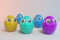 Scared cartoon eggs Royalty Free Stock Photo