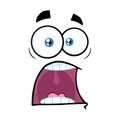 Scared Cartoon Funny Face With Panic Expression