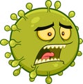 Scared Coronavirus COVID-19 Cartoon Character Escape