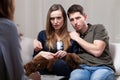 Scared couple during therapy