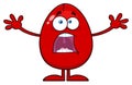 Scared Cracked Red Egg Cartoon Mascot Character With Open Arms Royalty Free Stock Photo