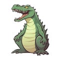Scared Crocodile Sticker On Isolated Tansparent Background, Png, Logo. Generative AI
