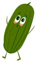 Scared cucmber, illustration, vector Royalty Free Stock Photo