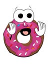 Scared doughnut cartoon