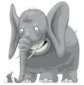Scared elephant seeing mouse Royalty Free Stock Photo