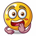 Scared emoji with hand to mouth, wide-eyed, speechless expression Royalty Free Stock Photo