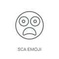 Scared emoji linear icon. Modern outline Scared emoji logo conce