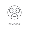 Scared emoji linear icon. Modern outline Scared emoji logo conce