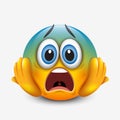 Scared emoticon holding head, emoji, smiley - vector illustration Royalty Free Stock Photo