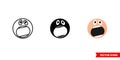 Scared emotion icon of 3 types color, black and white, outline. Isolated vector sign symbol