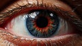 Scared Eyes: Hyperrealistic Close-up With Red Radiance