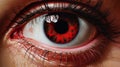 Scared Eyes: Hyperrealistic Painting Of Red Eye With Realist Detail