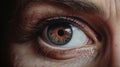 Scared Eyes: Hyperrealistic Painting Of Red Eyes Royalty Free Stock Photo