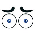 Scared eyes icon, cartoon style