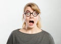 Scared frightened young female. Royalty Free Stock Photo