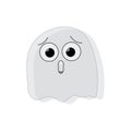 Scared ghost, cute flying ghost, surprised ghost, Halloween decoration, Vector icon design, line illustration