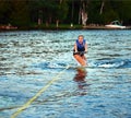 Scared Girl Wakeboarding Royalty Free Stock Photo