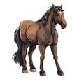 Scared Horse Sticker On Isolated Tansparent Background, Png, Logo. Generative AI