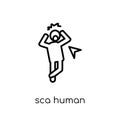 scared human icon. Trendy modern flat linear vector scared human
