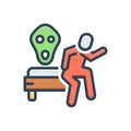 Color illustration icon for Scared, frightened and fearful