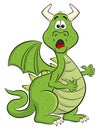 Scared looking cartoon dragon