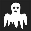 Scared phantom icon. Classic white phantom ghost.