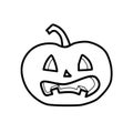 Scared pumpkin carving vector icon