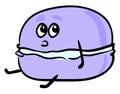 Scared purple macaron, illustration, vector