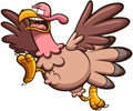 Scared Running Turkey. Vector clip art illustration with simple gradients.