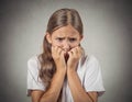 Scared, shy teenager girl Royalty Free Stock Photo