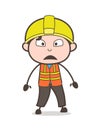 Scared Surprised Face - Cute Cartoon Male Engineer Illustration