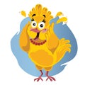 Scared Turkey Funny Vector Cartoon - Illustration of Thanksgiving bird in panic Royalty Free Stock Photo