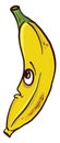Scared yellow banana, illustration, vector
