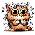 Scaredy cat graphic illustration on white background Royalty Free Stock Photo