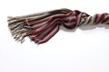 scarf striped red brown gray and black for men isolated on white background Royalty Free Stock Photo