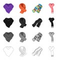 Scarf, accessories, clothing and other web icon in cartoon style.Textiles, industry, fashion icons in set collection.