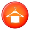 Scarf on coat hanger icon, flat style Royalty Free Stock Photo